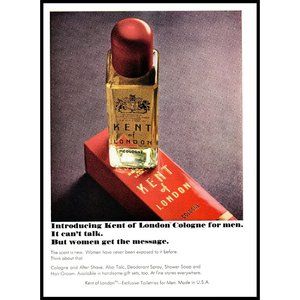 1965 Kent of London Cologne Vintage Print Ad Red Box Minimalist Wall Art